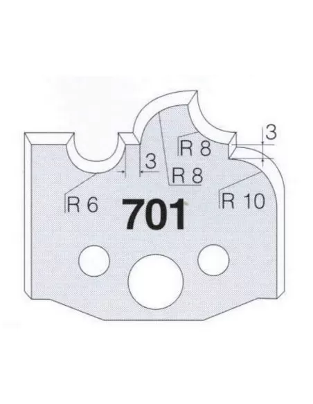 2 - Jeu De 2 Couteaux Profilés Pour Toupie À Bois 50 Mm Profil 701