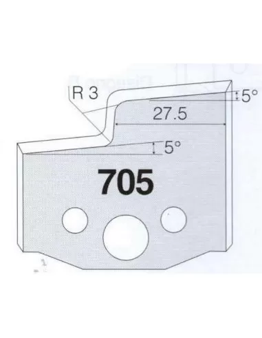 2 - Jeu De 2 Couteaux Profilés Pour Toupie À Bois 50 Mm Profil 705