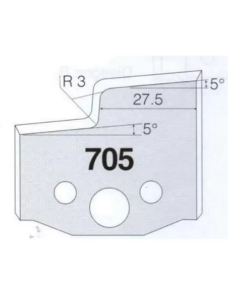 2 - Jeu De 2 Couteaux Profilés Pour Toupie À Bois 50 Mm Profil 705