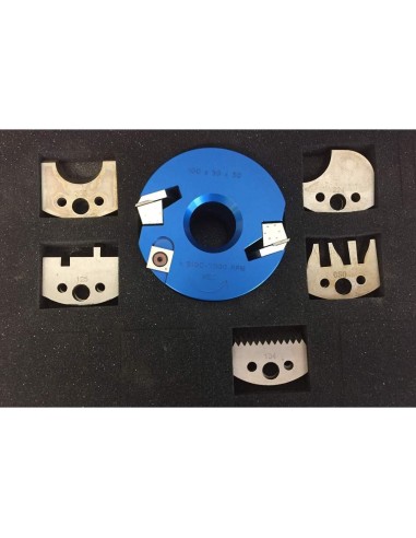 6 - Coffret Porte-Outils À Profiler Avec  5 Jeux Couteaux Profilés Fers Pour Toupie