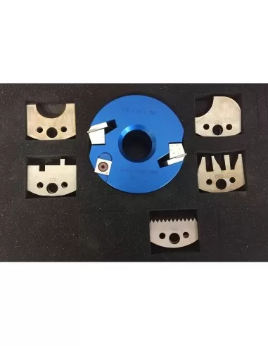 6 - Coffret Porte-Outils À Profiler Avec 5 Jeux Couteaux Profilés Fers Pour Toupie