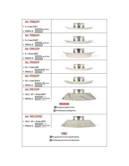 FRAISEUSE PROFESSIONNELLE POUR BISEAUTAGE CARRELAGES MONTOLIT TOPROFILE 230V