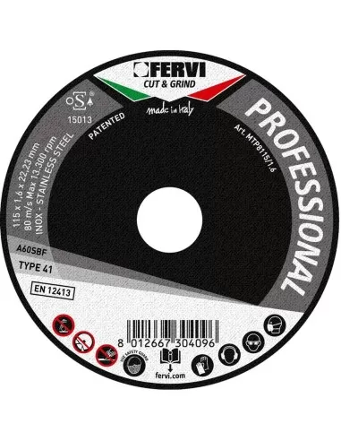 Disque de coupe pour metal ø230x2x22 mm a60s professionnel fervi mtp8230/2.0