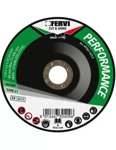 Disque de coupe metal 230x3x22 mm a-30-r-bf 80 performance fervi mtd6230/3.0