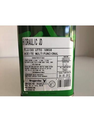 Huile Polyvalente Brugarolas Hidraulic Jd Lt.5