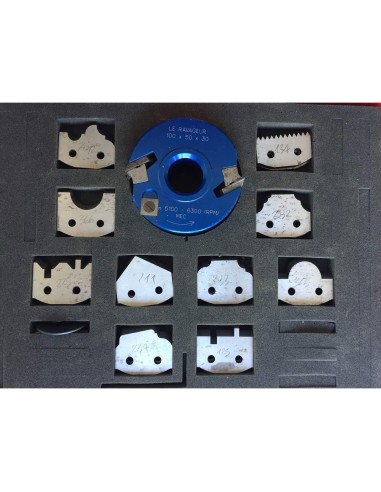 Coffret Porte-Outils À Profiler Avec  10 Jeux De Couteaux Profilés Fers Pour Toupie