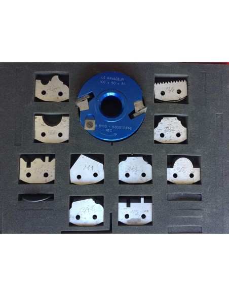 Coffret Porte-Outils À Profiler Avec  10 Jeux De Couteaux Profilés Fers Pour Toupie