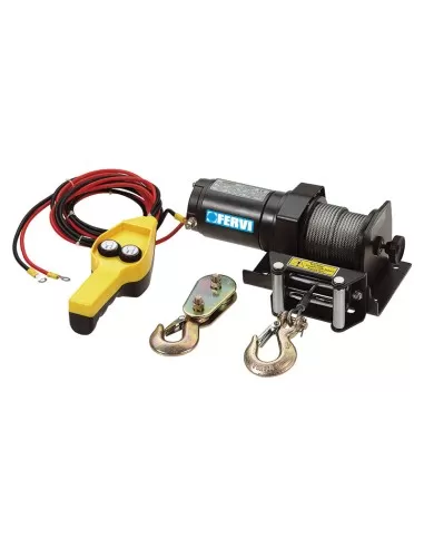 Treuil palan electrique levage a cable 12v fervi 0630/0900