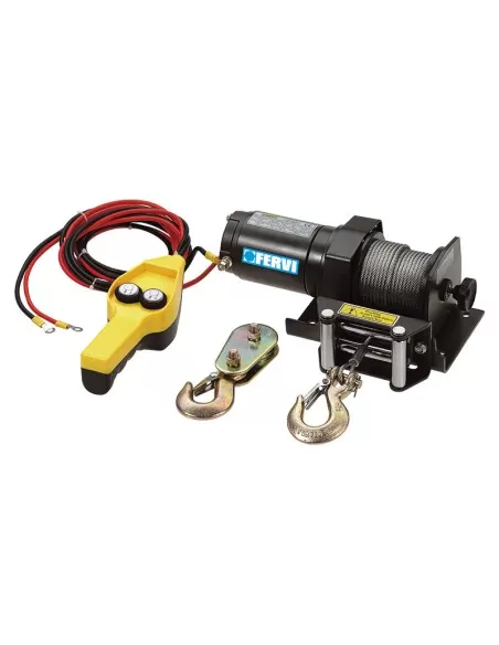 Treuil palan electrique levage a cable 12v fervi 0630/0900