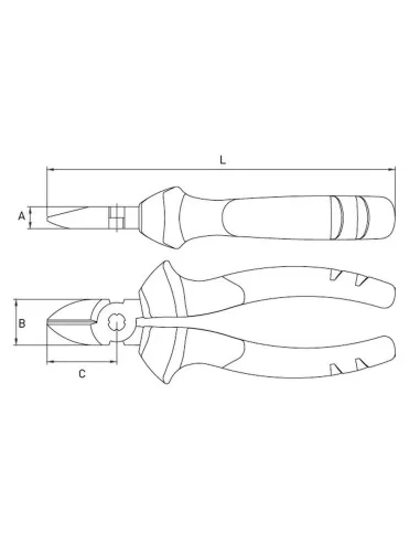 Pinces coupantes diagonales en acier 140 mm fervi be31/14