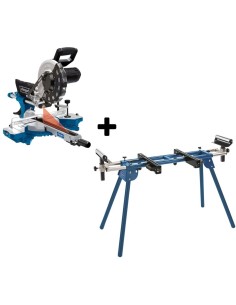 Scie À Onglets Radiale 2000W Ø254 Coupe Bois Scheppach Hm254 + Support Umf1600