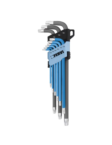 Jeu de 9 clé torx longues t10-t50 fervi 0545/tf