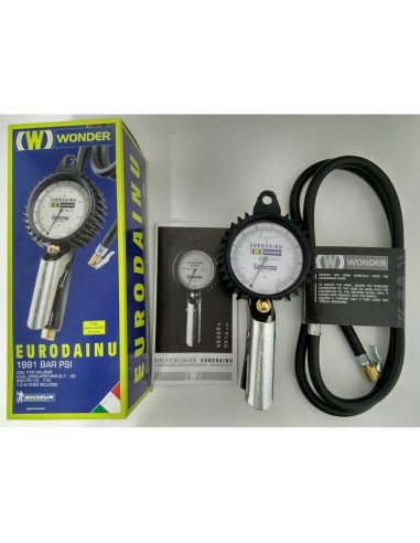 Pistolet Gonflage Pneus Manometre Wonder Eurodainu 1991 Bar Psi Michelin + Racc Italie
