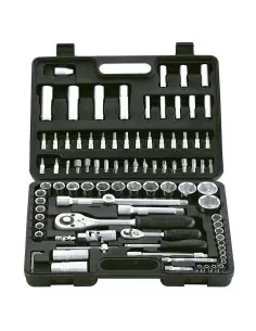 Coffret 94 pcs cle a cliquet douille métrique 1/4" et 1/2" fervi 0618