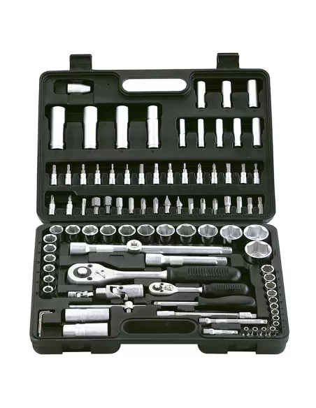 Coffret 94 pcs cle a cliquet douille métrique 1/4" et 1/2" fervi 0618