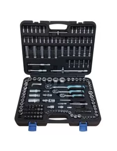 Coffret 179 pcs cle a cliquet douille metrique 1/4" 3/8" 1/2" fervi s179