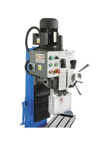 Fraiseuse perceuse vertical métal à engrenages 400v fervi t044/400v