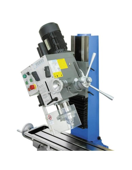 Fraiseuse perceuse vertical métal à engrenages 400v fervi t044/400v