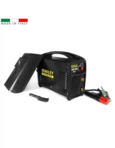 Saldatrice inverter 160a mma con accessori e maschera stanley fatmax king 160