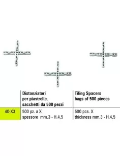 ENTRETOISE DE CARRELAGE X SIGMA 40-X3 500 PIŽêCES ŽëPAISSEUR mm 3 - H.4,5