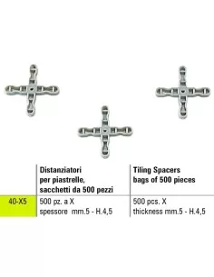ENTRETOISE DE CARRELAGE X SIGMA 40-X5 500 PIŽêCES ŽëPAISSEUR mm 5 - H.4,5