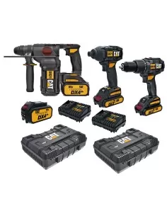 Kit Marteau Dx21 Perceuse Dx12 Et Tournevis Dx71 18V Coffrets Et Piles Incluses Cat