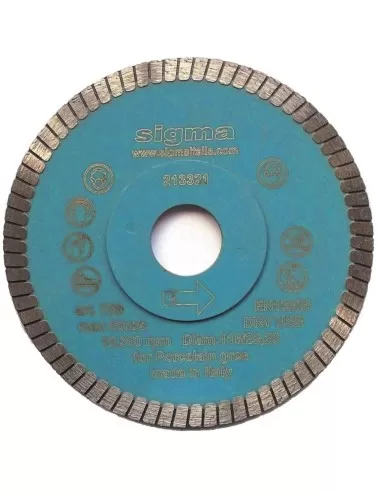 DISQUE DIAMANTÉE SIGMA 75B POUR COUPE SEC Ø 115mm TROU 22,2 mm ÉPAISSEUR 1,3 mm
