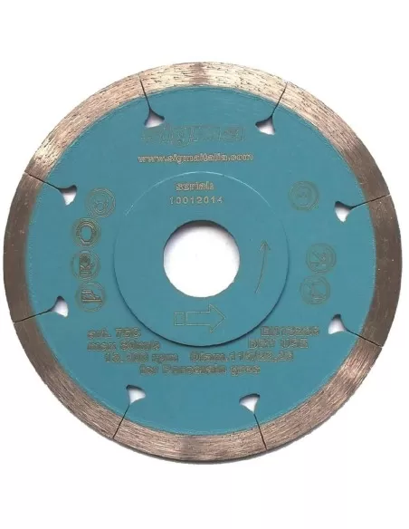 1 - Disque diamantžëe Sigma 75c pour coupe žç sec žÿ115mm trou 22,2mm žëpaisseur 1,5mm