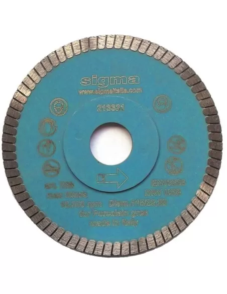 1 - Disque diamantžëe Sigma 75d pour la coupe sec žÿ125mm trou 22,2mm žëpaisseur 1,4mm