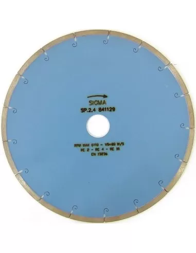 DISQUE DE DIAMANT SIGMA 79C Žÿ250 TROU 30 mm EPAISSEUR 2,5mm POUR LA COUPE HUMIDE
