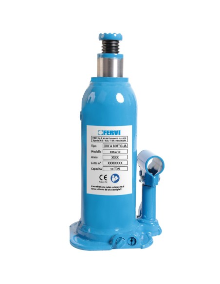 Cric hydraulique de levage bouteille 10 tonnes fervi 0062/10