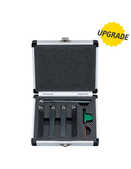 Jeu de 5 outils a plaquettes 12 mm pour tour a metaux fervi b007/12