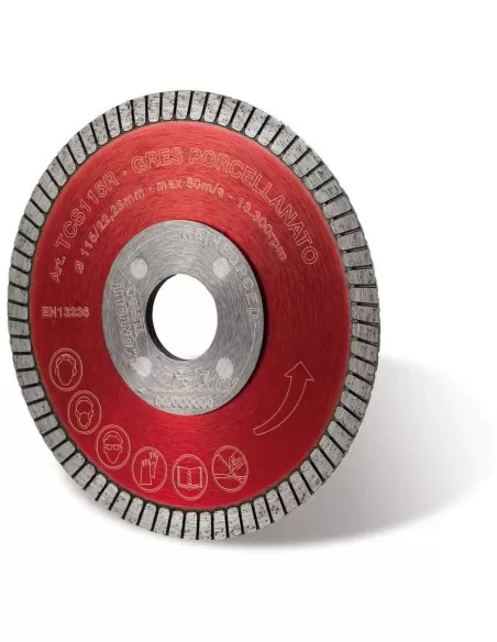DISQUE DE DIAMANT 115 MM POUR GRŽêS VITRIFIŽë ET CŽëRAMIQUE COMPACTE MONTOLIT TURMONT TCS115R