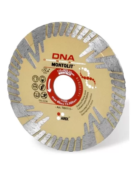 DISQUE DE DIAMANT 115 MM POUR GRANIT PIERRE DURE BŽëTON BATIMENT GRŽêS CŽëRAME MONTOLIT DNA TXH115