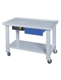 Etabli de travail a roulettes avec recuperation d'huile fervi 0211