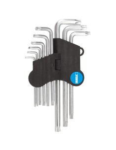 Jeu de 9 cles torx longues en forme de l t10-50 fervi 0220