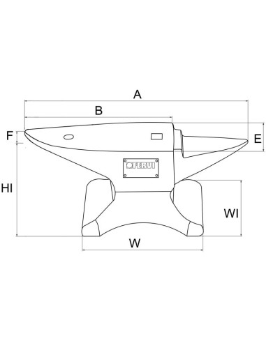 Enclumes de forgeron en acier 100 kg Fervi 0157/100