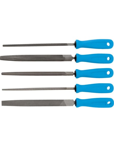 Lot de 5 limes en fer avec manche Fervi 0160