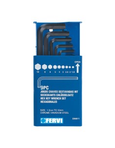 Jeu de 9 cles hexagonales en forme de l fervi 0269