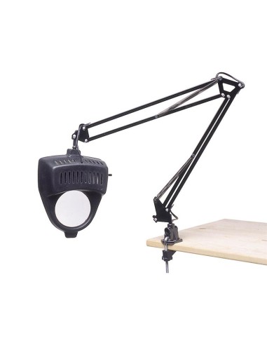 Lampe articulee 230 v avec pince et loupe fervi 0344