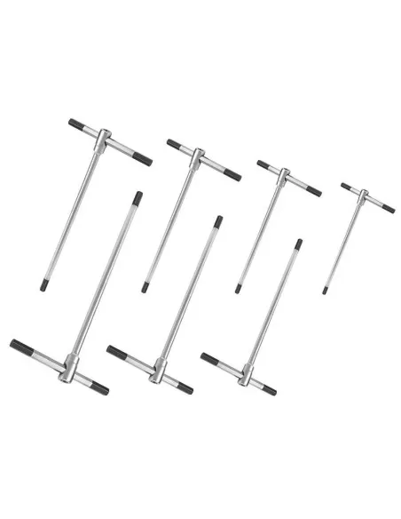 Jeu de 7 cles hexagonales males en forme de T 2 - 10 mm Fervi 0400