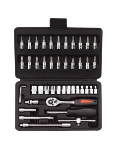 Serie cles a douille 1/4 avec cliquet Fervi 0624