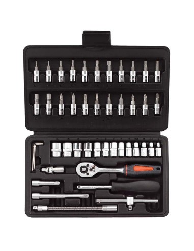 Serie cles a douille 1/4 avec cliquet Fervi 0624