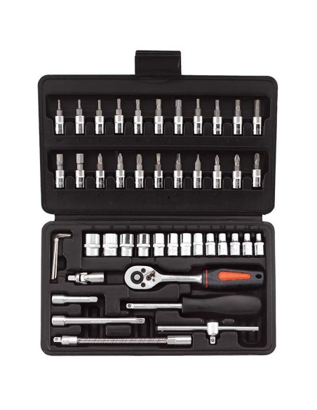 Serie cles a douille 1/4 avec cliquet Fervi 0624