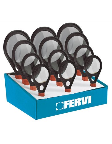 Serie de 12 lentilles grossissantes en cristal Fervi 0659