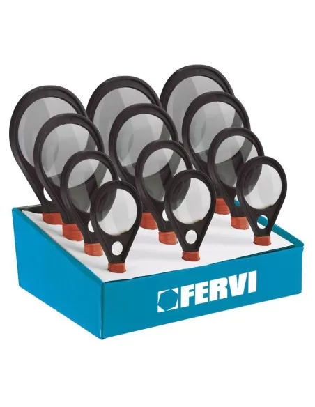 Serie de 12 lentilles grossissantes en cristal Fervi 0659