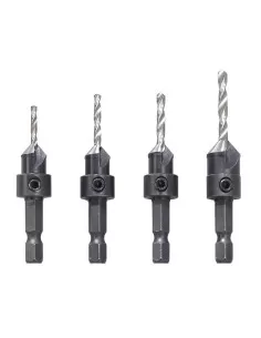 Jeu de 4 forets avec fraise pour bois Fervi 0463