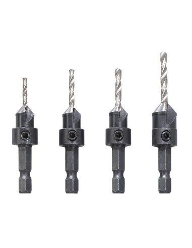 Jeu de 4 forets avec fraise pour bois Fervi 0463