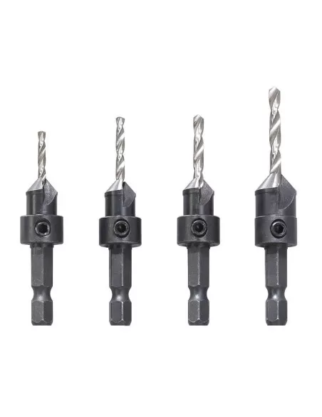 Jeu de 4 forets avec fraise pour bois Fervi 0463