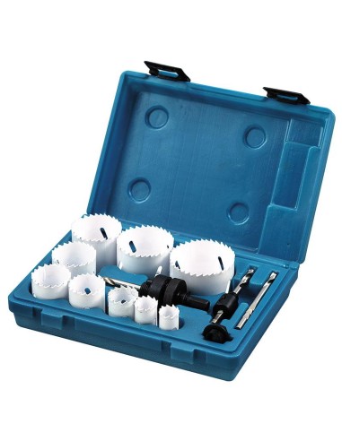 Kit scies cloche installateur en mallette 13 pieces pour perceuse Fervi 0712/009